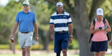 Tiger Woods Walks Course with Son at Nicklaus Junior Championship