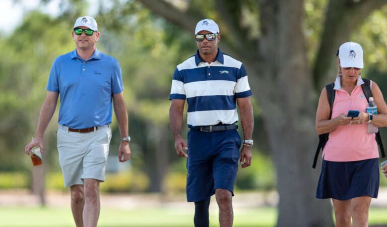 Tiger Woods Walks Course with Son at Nicklaus Junior Championship